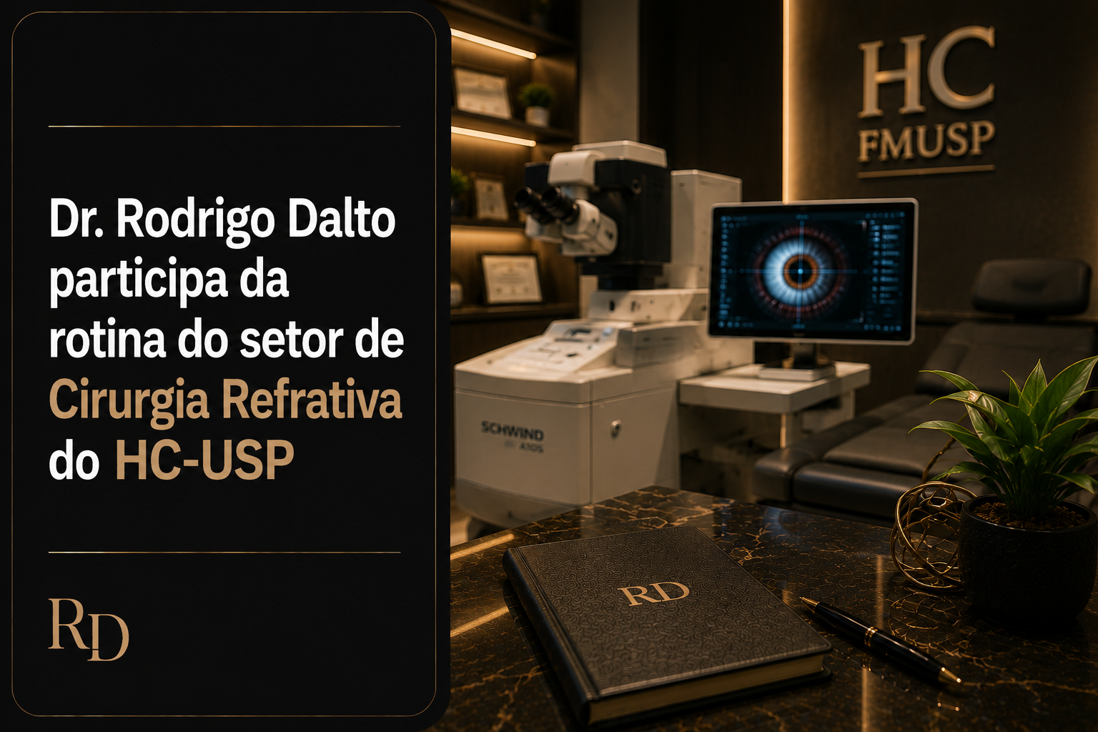 Dr. Rodrigo Dalto participa da rotina do setor de Cirurgia Refrativa do HC-USP